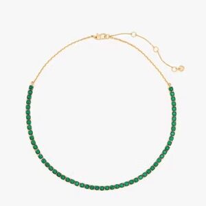 NWT Kate Spade Shimmy Tennis Necklace in Emerald